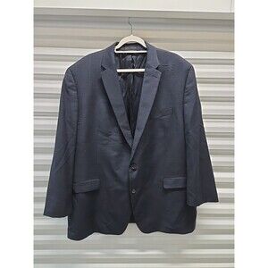 Ralph Lauren Men’s Sport Coat Blazer Jacket Dark Blue Plaid Size  50L Office